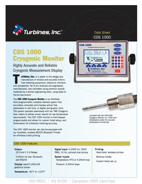 Thumbnail of document Data Sheet - CDS1000 - Cryogenic Flow Totalizer